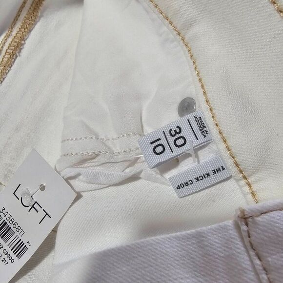 NWT LOFT WHITE/CREAM THE KICK CROP HIGH RISE PANT SIZE 30 - Picture 12 of 15